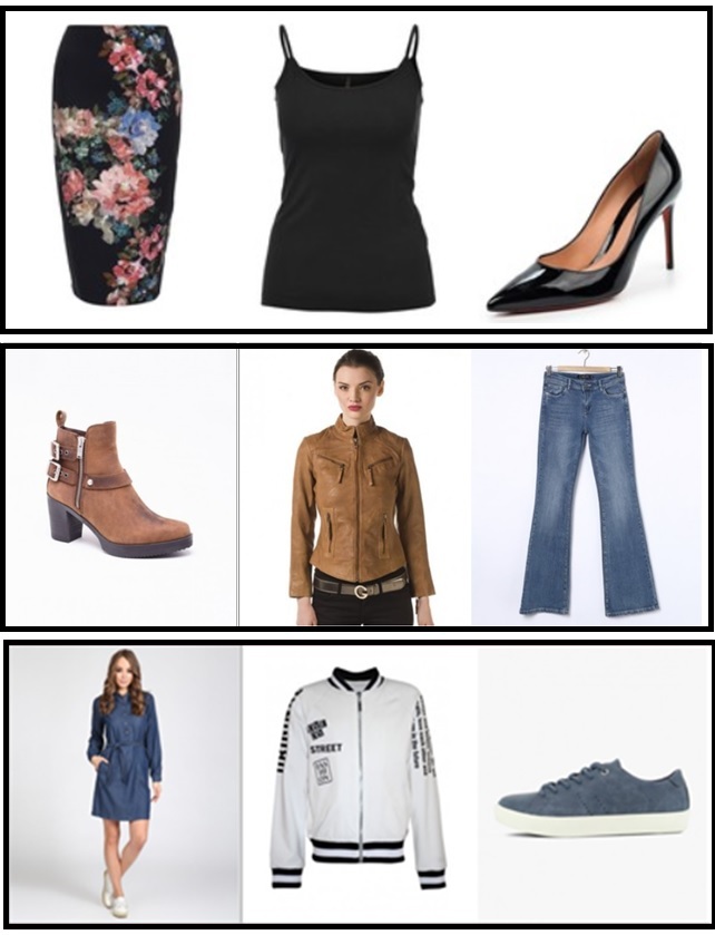 Complementary items suggested for reference clothing